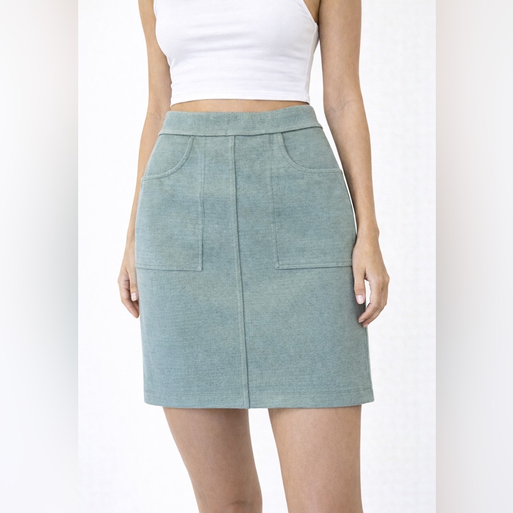Sonia Rykiel Grey Knit 100% Cotton Midi Skirt